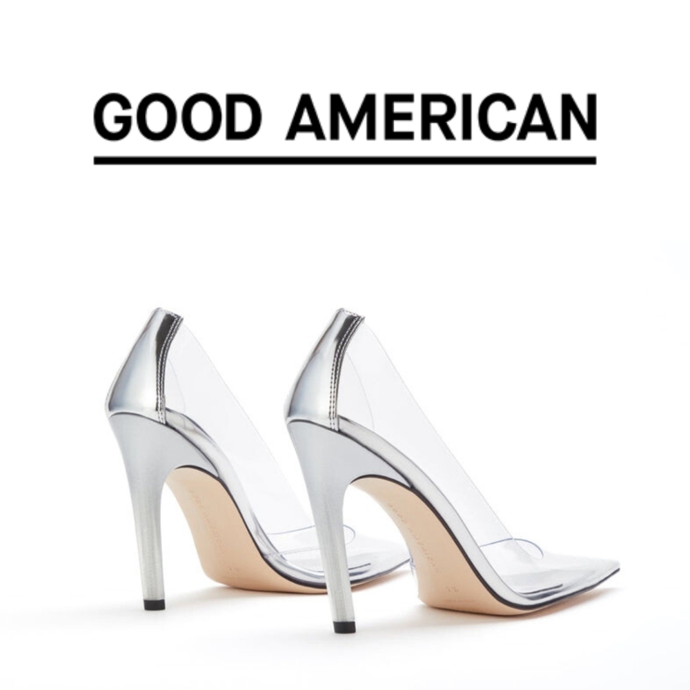New! GOOD AMERICAN- Cinder-F*cking Rella Glass Pumps - Glass 002 - Size 6.5 - Picture 7 of 10